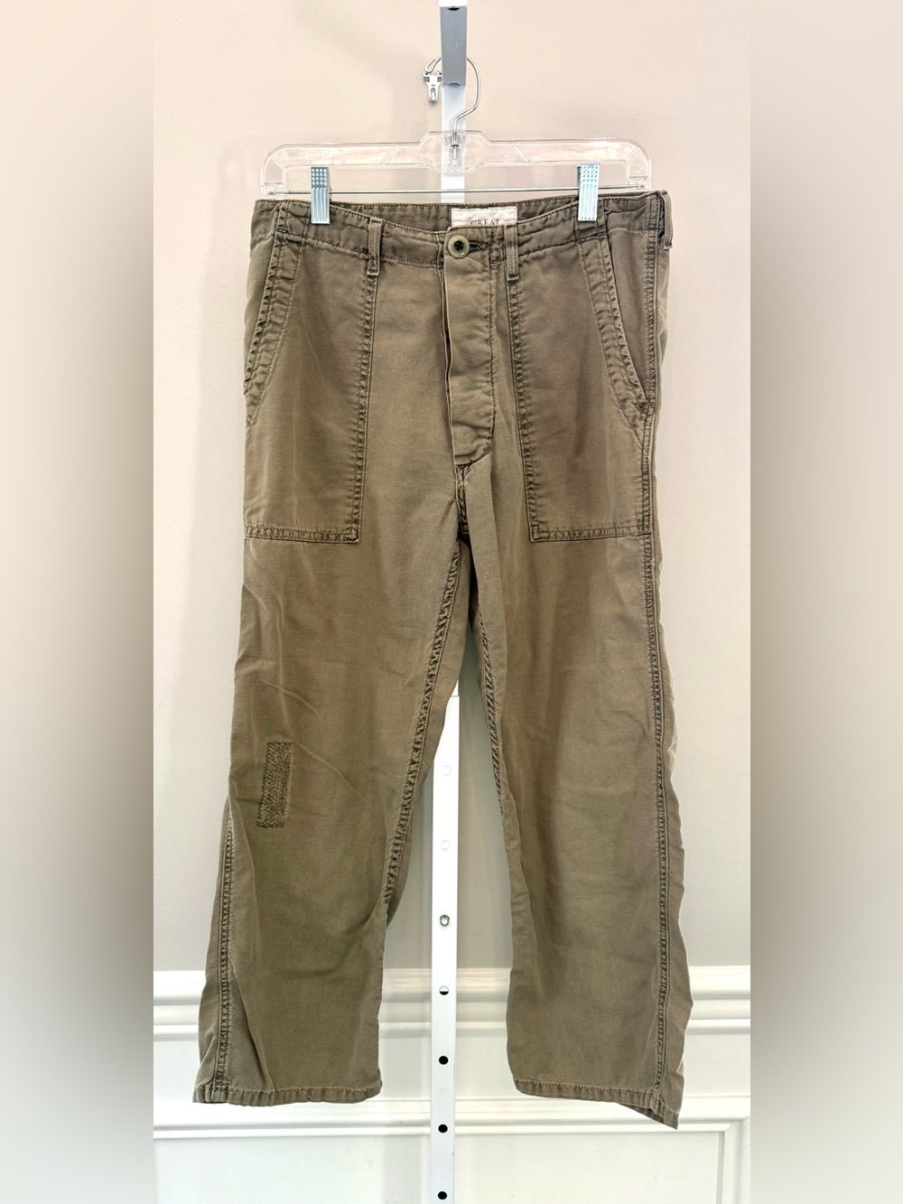 The Great Olive Cargo Utility Pants Relaxed Fit Size 26